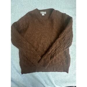 Daniel Cremieux Signature 100% Alpaca Brown Sweater Men's Medium Luxury Knit